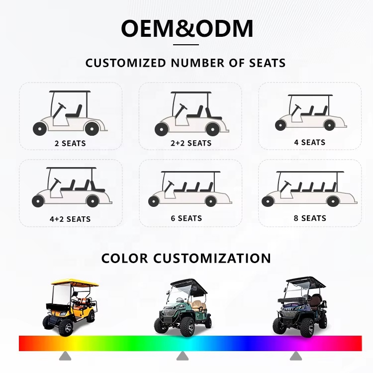 Luxury 4-Seater Electric Golf Cart with 5kw Motor GCC Certified 500w Folding Buggy Car Chinese 4-Wheel Golf Carts for Sale
