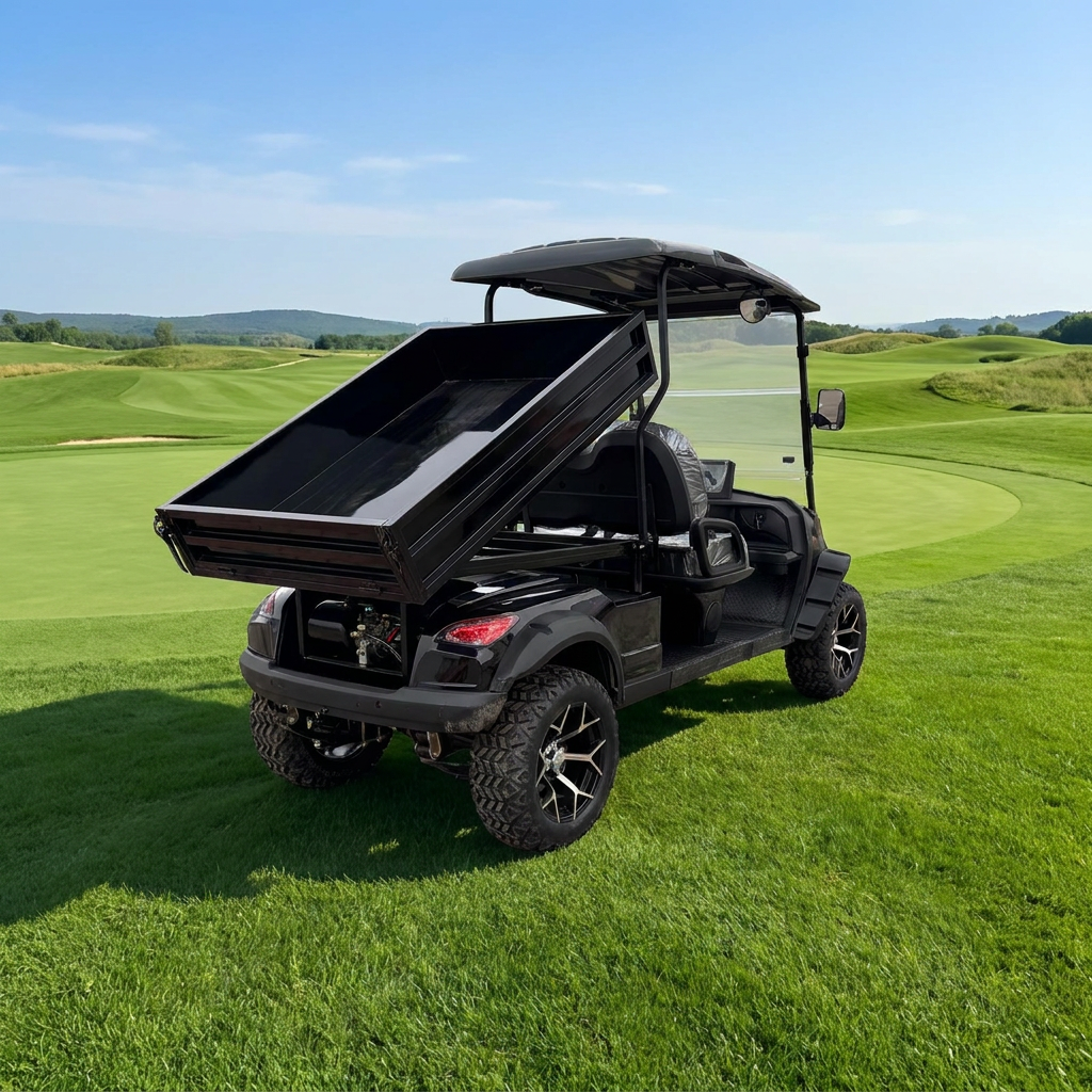 New Design 2 Seater Street Legal Black Electric Golf Cart With Cargo Bed Off-Road Electric Utility Vehicle For Outdoor