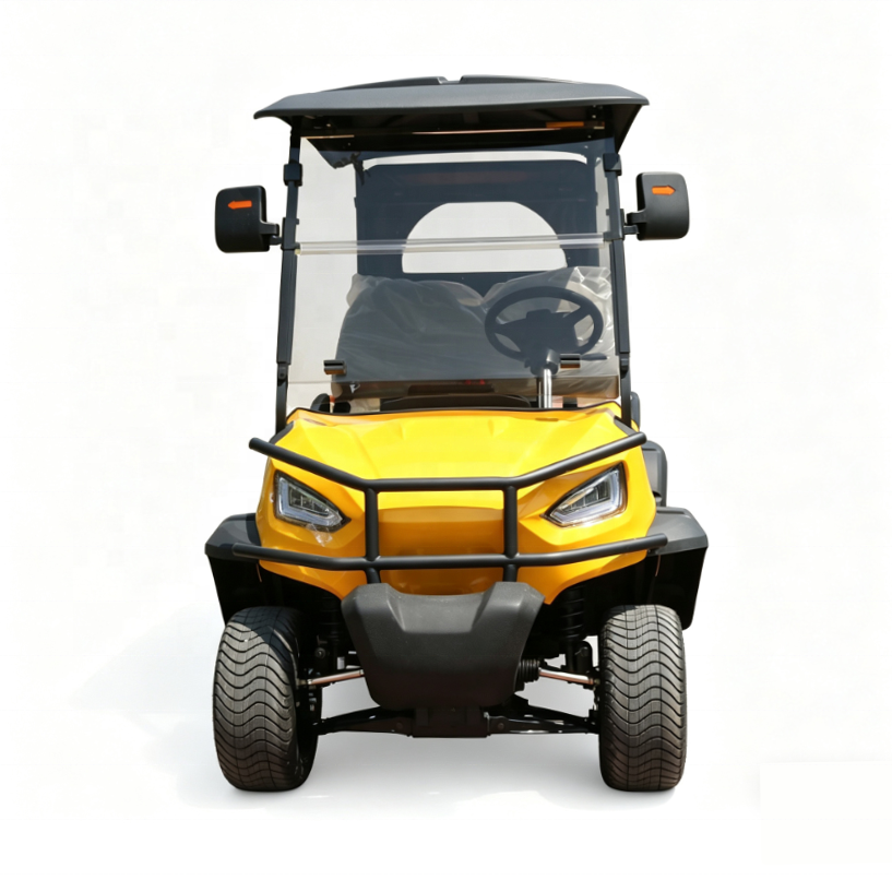 Off Road Yellow Electric Golf Cart 5KW with 2 Seater and CE Certificate