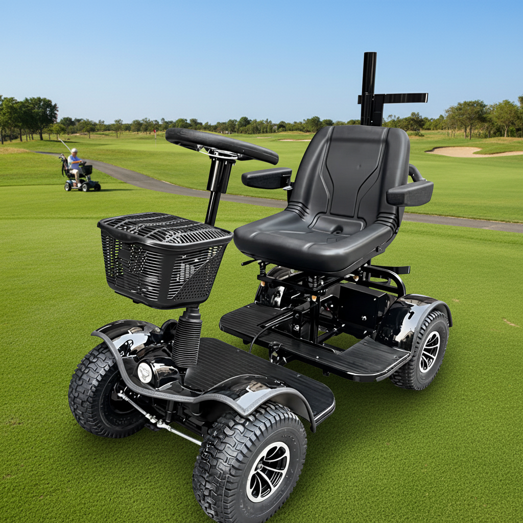 KALOSSE J08 1 Person Handicapped 1000W Motor Golf Cart/Buggy With Curtis Controller Steel Frame 24v Lithium Rechargeable Battery