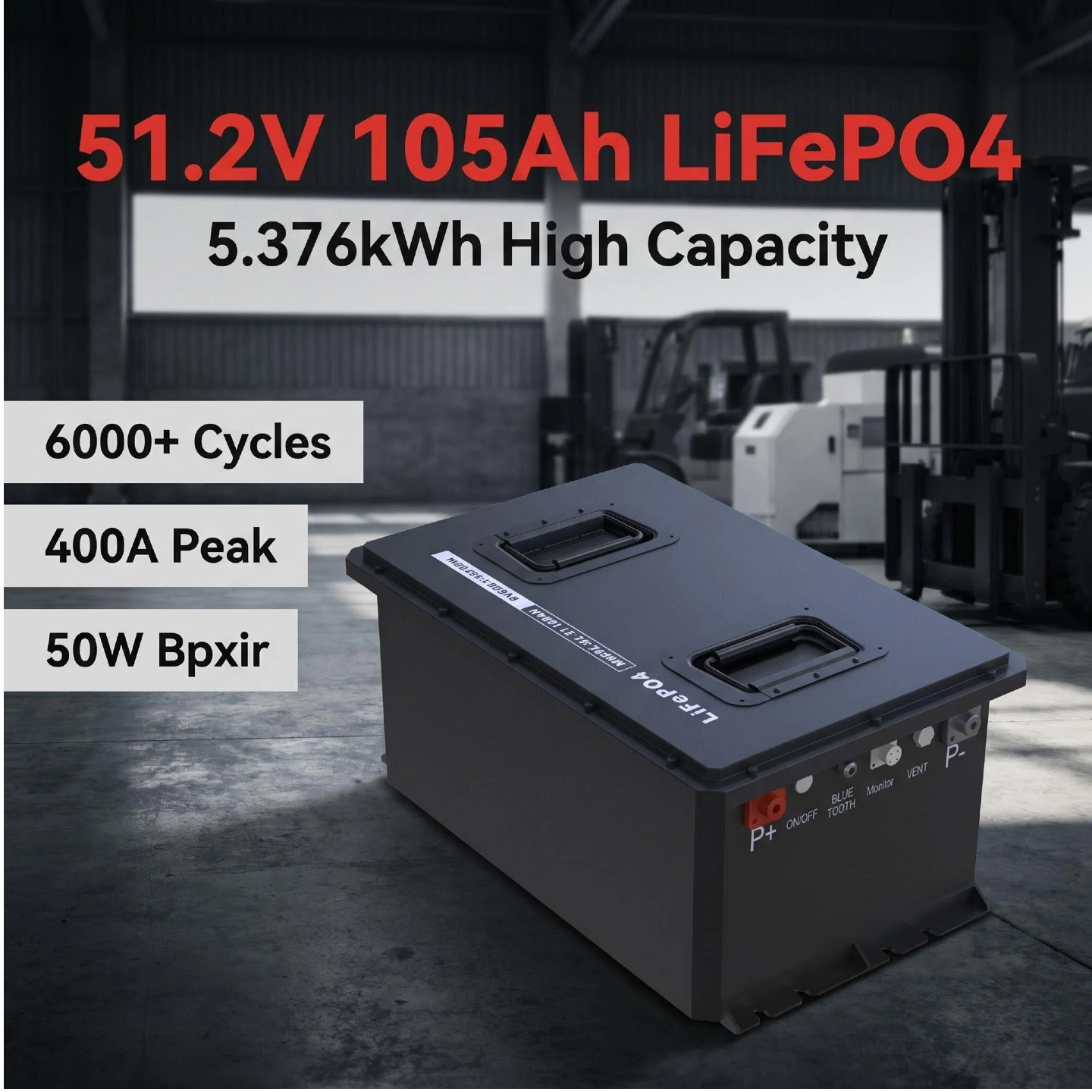 LiFePO4 51.2V 105ah/100ah 160ah Lithium Ion Battery 48V Golf Carts Battery Can RS485 Bluetooth Electric Vehicle Battery