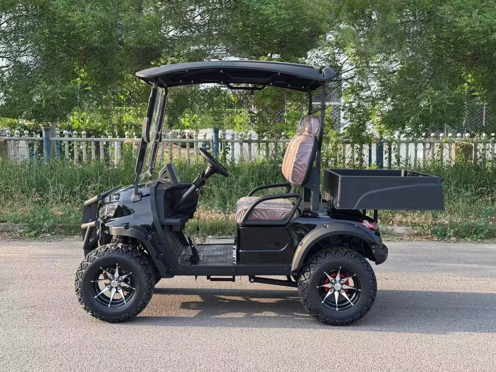 High-end Custom All Terrain Four-wheel Golf Hunting Car 2 Seater 72V Lithium Battery 4x4 Electric Golf Cart With Side Step