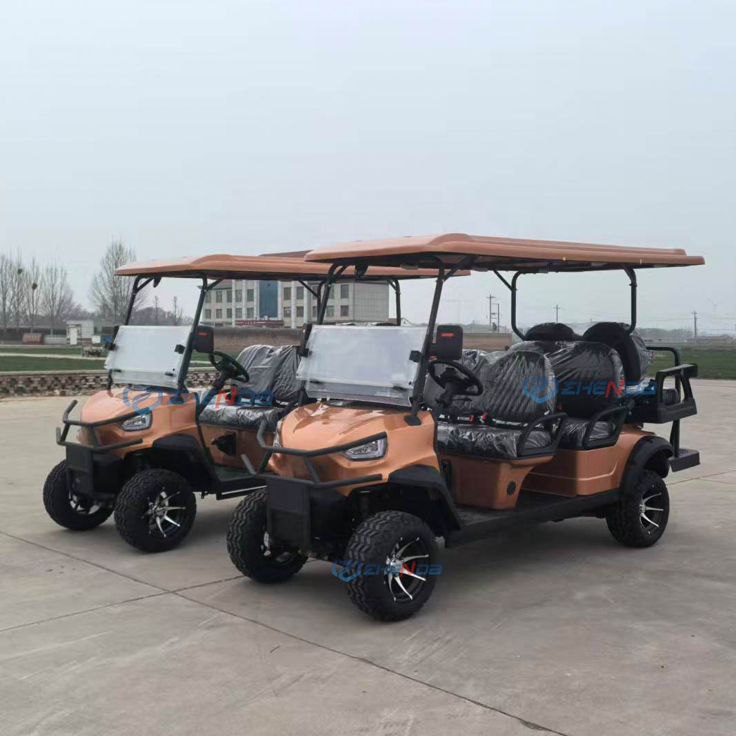 Hot-selling 4 Stroke Gasoline 6 Seater Off-Road Golf Cart with 30-50Km/h Speed &amp; 90km+ Range Newly Designed
