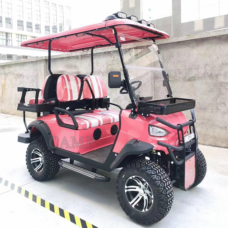 CAMP Pink 72v 5kw Electric Mobility Scooter Club Cars for Sale Lithium Commercial Off Road Luxury 4 Seats Golf Cart