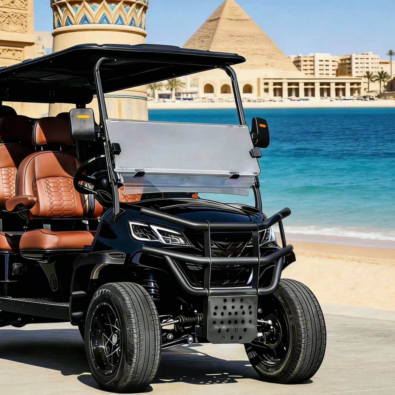 Luxury Shuttle Buses and Golf Carts for Hotel Guest Transport
