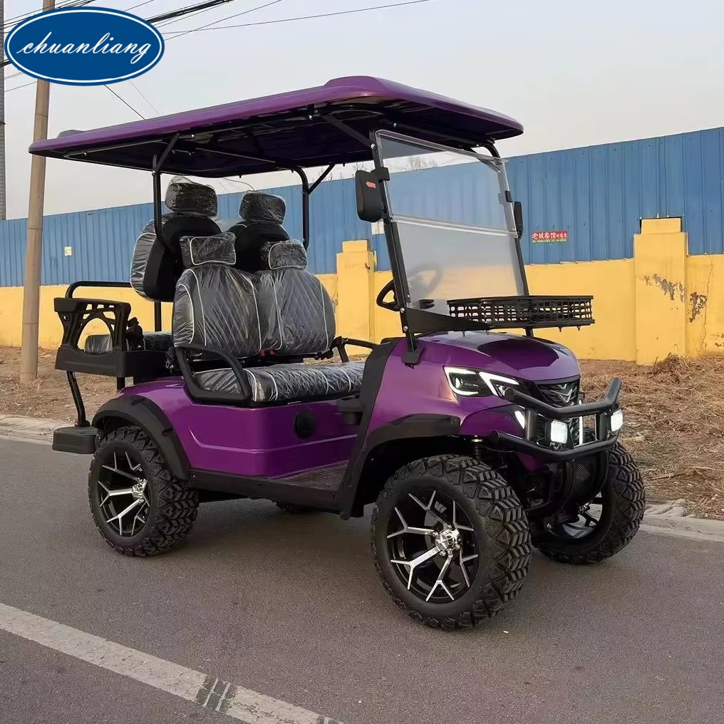 High Quality High Speed Purple Electric Golf Carts Sightseeing Car With Powerful Motor For Resort Hotel Scenic Area