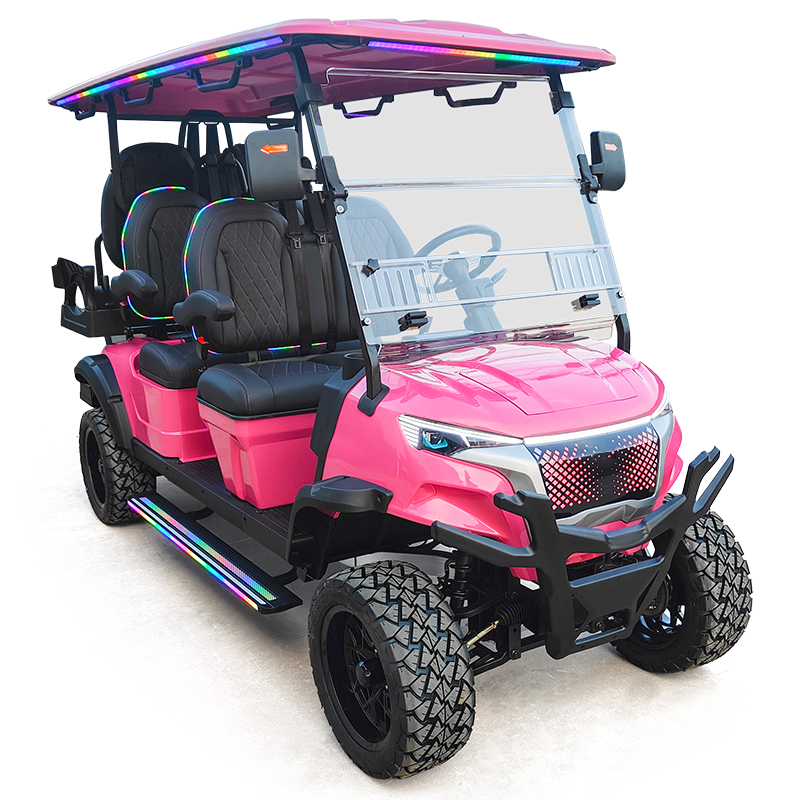 4+2-Seater Smart Display Screen Golf Cart Dual System Electric AC 5KW/6.3KW Motor 48V Lithium Battery Aluminium Frame 70-90km