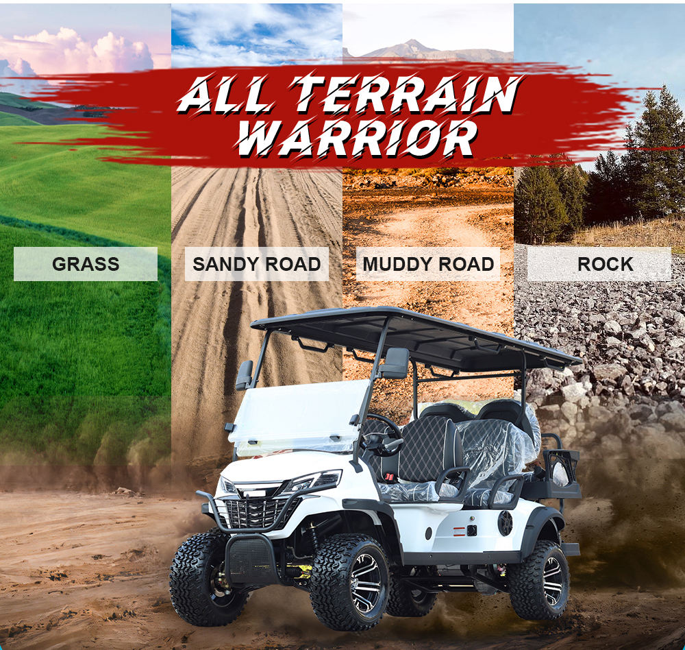 CE Certificate New Design Multifunctional Electric AC 5kw Motor Modern off Road 6 Passenger Golf Cart