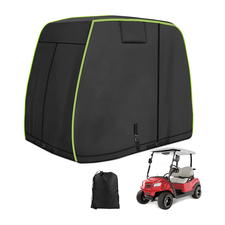 Custom Size Golf Cart Accessories Waterproof Polyester Oxford Zipper and Reflective Design Golf Cart Rain Cover