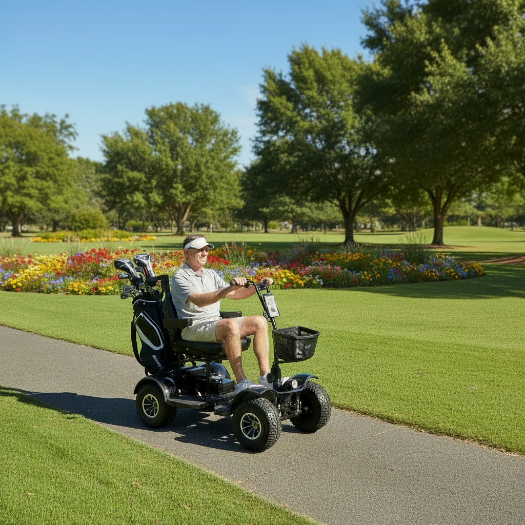 Foldable Single Seat Li Battery 4 Wheels Mobility Golf Scooter Golf Buggy