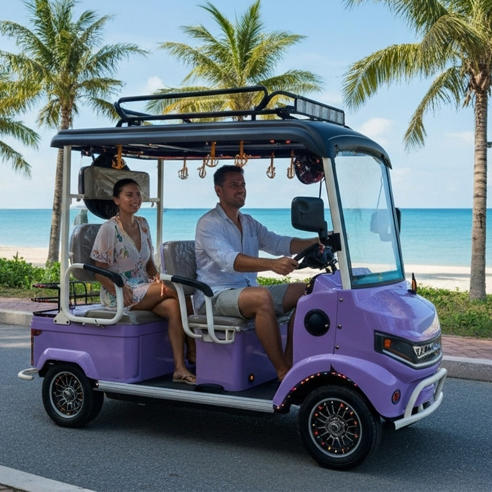 HLD New Quality 2000w 60v Outdoor Electric Quadricycle Resort Electric 4-wheel Scooter Electric Golf Cart with Front Windshield
