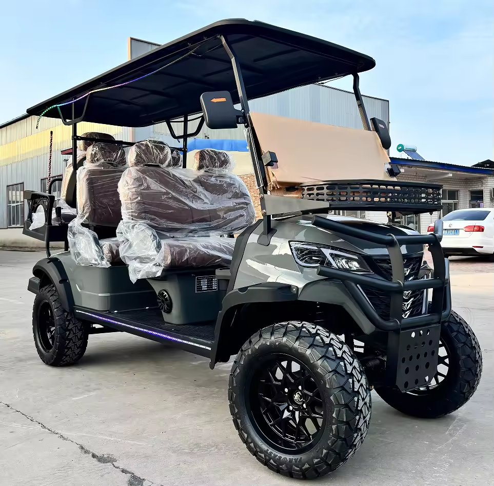WELIFTRICH Gasoline 4 Stroke Engine Lifted 4+2 Passenger 6 Seat Steel Frame Disc Brake Outdoor Golf Cart 30-50Km/h 90km CE ISO