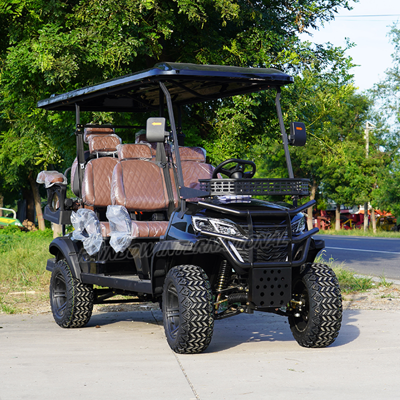 Smart 4-Seater Electric Golf Cart with 9" Touchscreen Backup Camera Bluetooth Street Legal LSV 48V LiFePO4 Lithium 5kW AC Motor