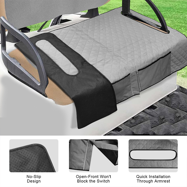 Golf Cart Seat Cover with 4 Front Pockets and Anti-Slip Bottom Convenient Cushion for Golf CART Use