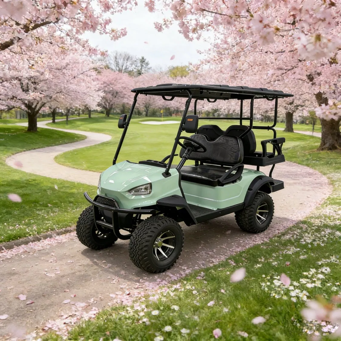 High-End 4 Seats Electric Lifted Golf Cart for Luxury Resorts and Courses