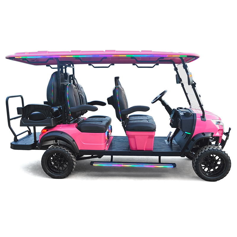 4+2-Seater Smart Display Screen Golf Cart Dual System Electric AC 5KW/6.3KW Motor 48V Lithium Battery Aluminium Frame 70-90km