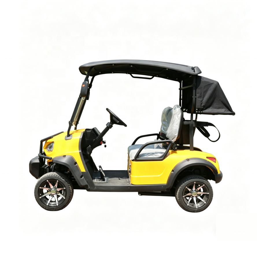 Off Road Yellow Electric Golf Cart 5KW with 2 Seater and CE Certificate