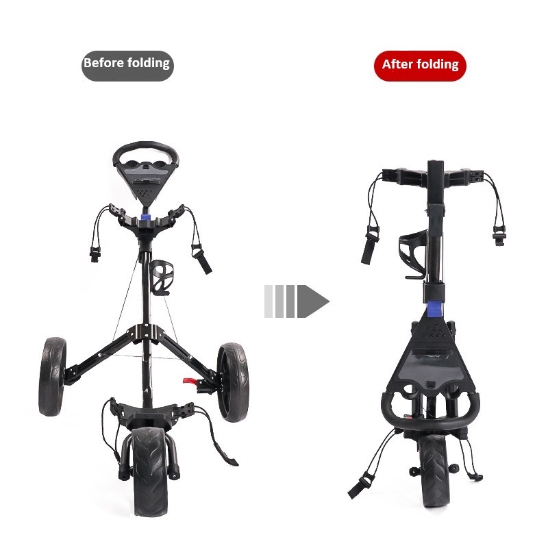 Manufacturer Wholesale Golf Handcart, 3 Wheel Trolley, Foldable Storage Golf Cart
