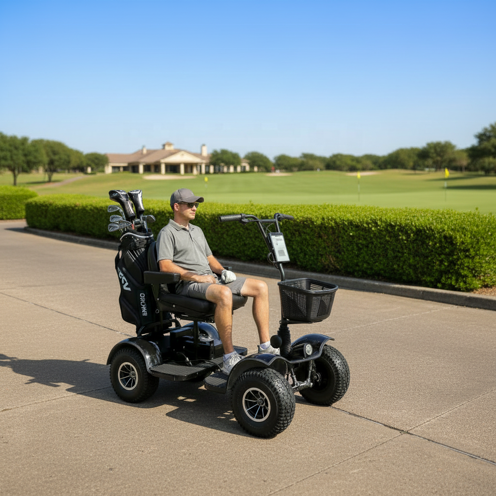 Foldable Single Seat Li Battery 4 Wheels Mobility Golf Scooter Golf Buggy