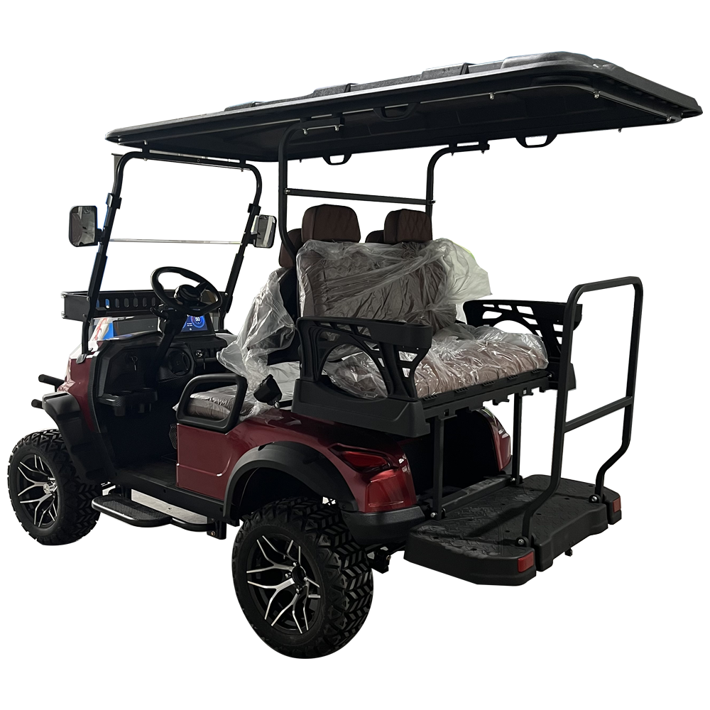 SEEWORLD Electric All Terrain Golf Cart 4 Seat Sightseeing Vehicle Beach Resort Campground Large Estate 70-90km Range 4KW AC