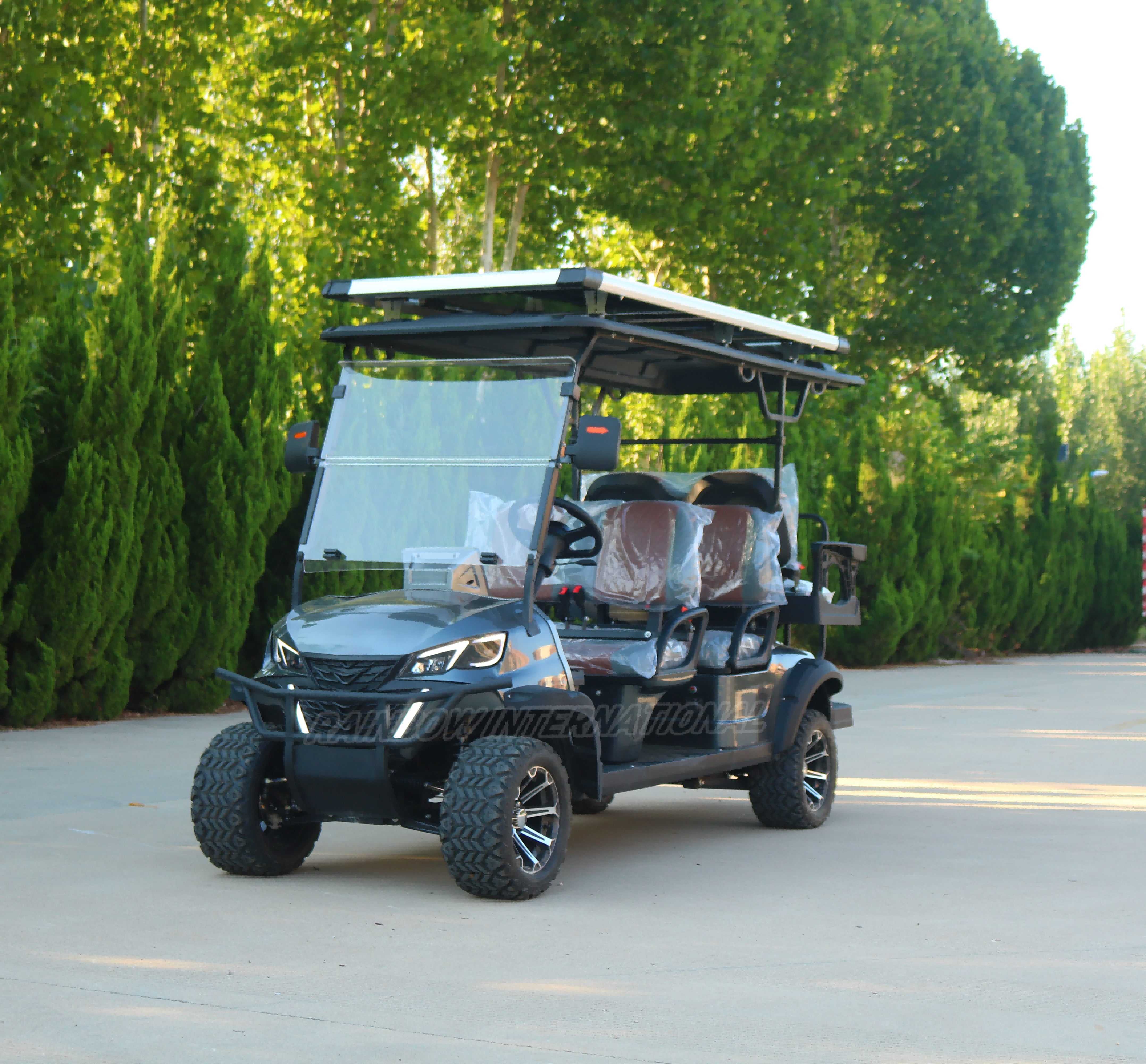 Smart 4-Seater Electric Golf Cart with 9" Touchscreen Backup Camera Bluetooth Street Legal LSV 48V LiFePO4 Lithium 5kW AC Motor