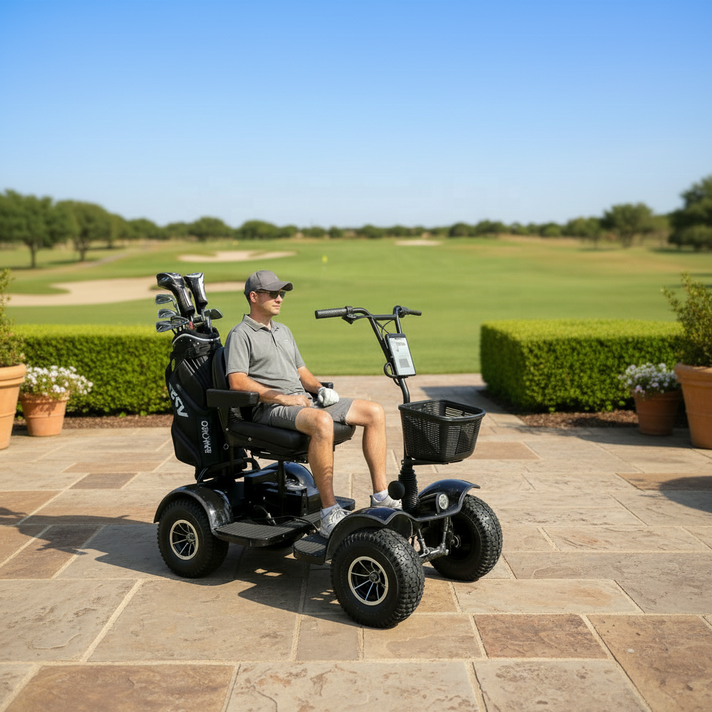 Foldable Single Seat Li Battery 4 Wheels Mobility Golf Scooter Golf Buggy