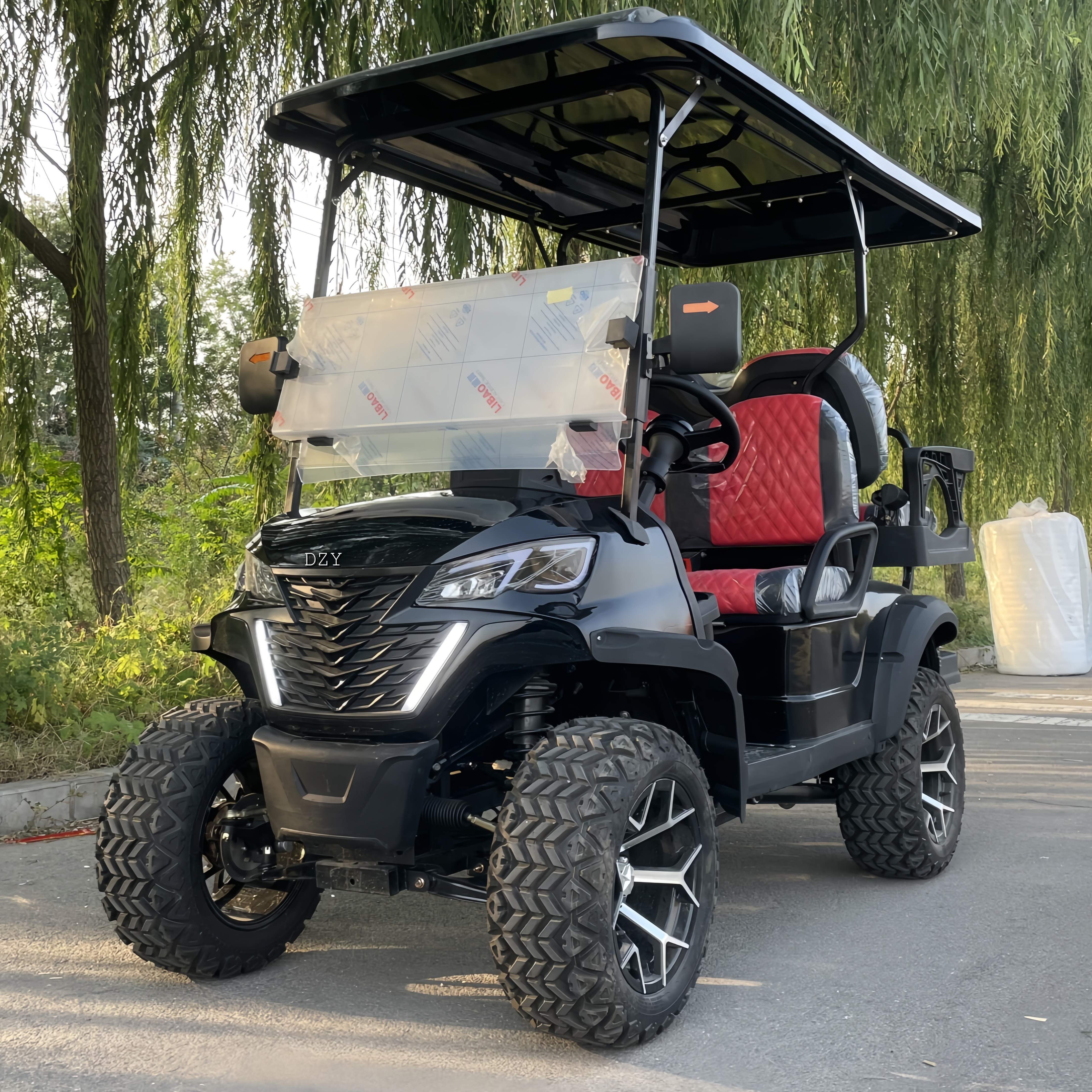 Factory CE New Export Electric Cart Golf Course Club 2/4/6/8 Seater Off-road Sightseeing Car Solar Power Electric Golf Cart
