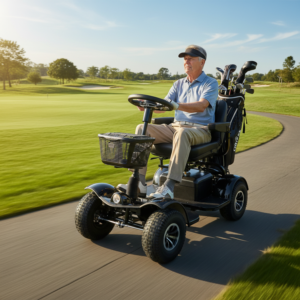 KALOSSE J08 1 Person Handicapped 1000W Motor Golf Cart/Buggy With Curtis Controller Steel Frame 24v Lithium Rechargeable Battery