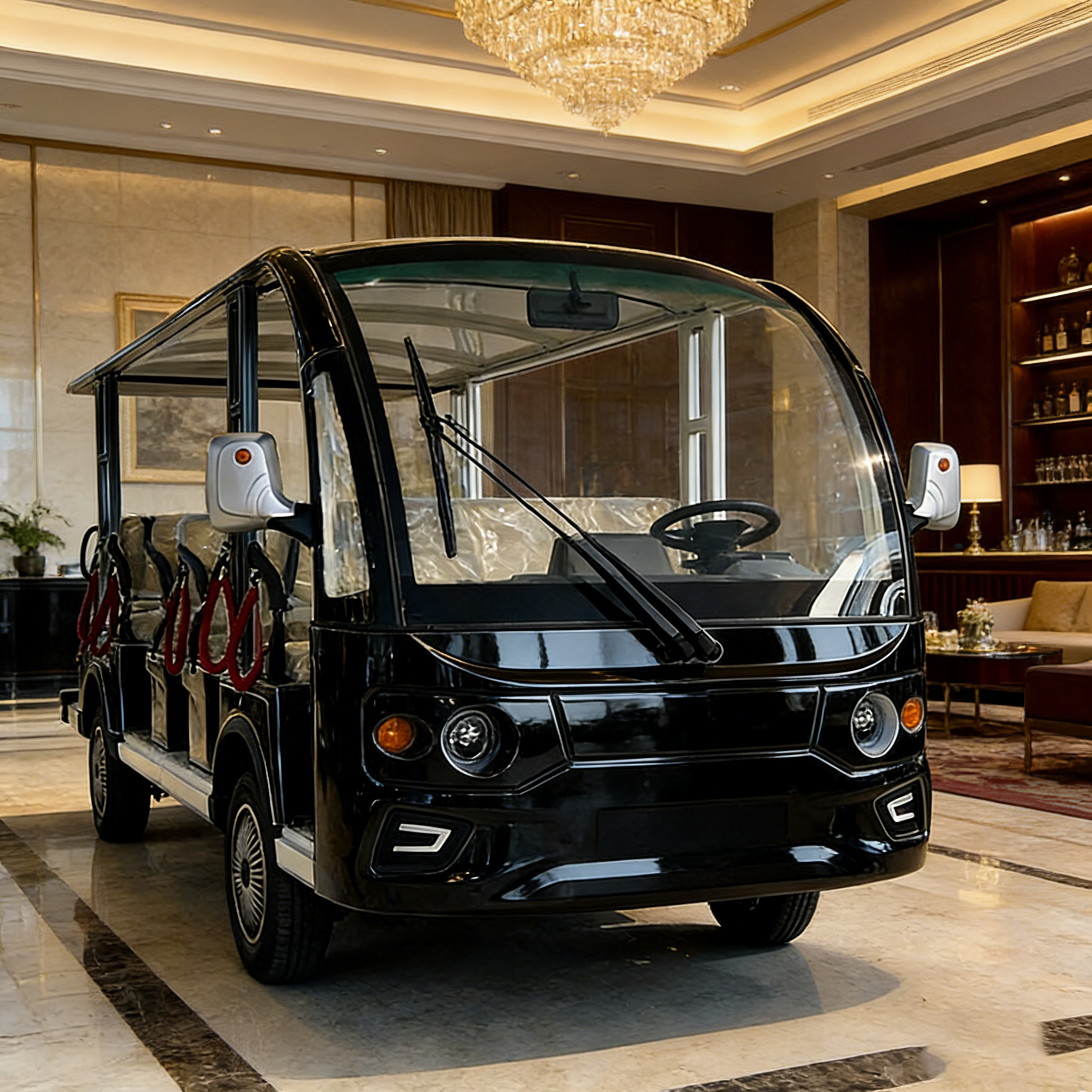 WOLAN Manufacturer 14 Seater Intelligent Controller Smart Electric Golf Cart 7.5kW Lithium Battery