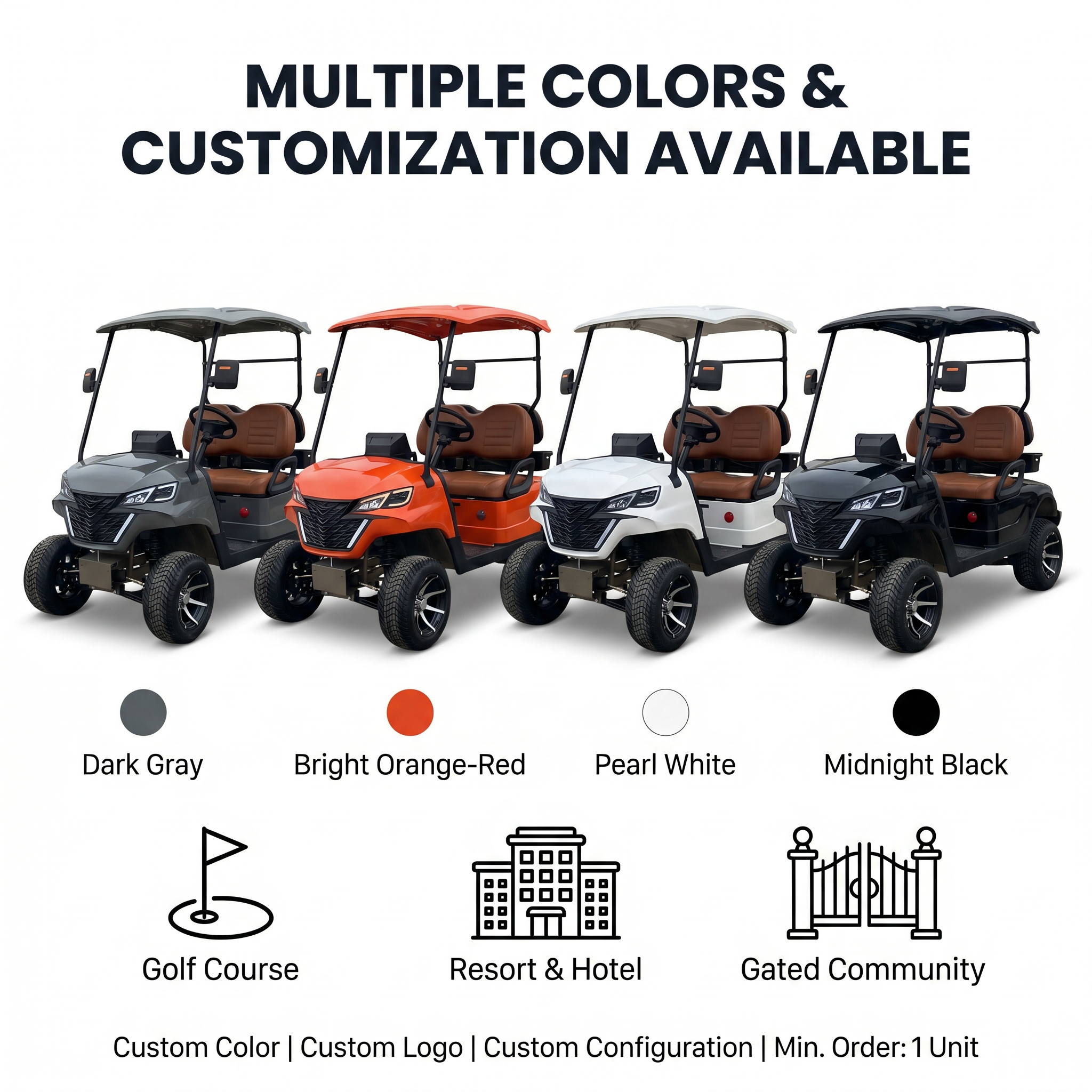 Off-Road 4 Seater Electric Golf Cart with Lithium Battery 60V Modern Hunting Golf Buggy for Resort