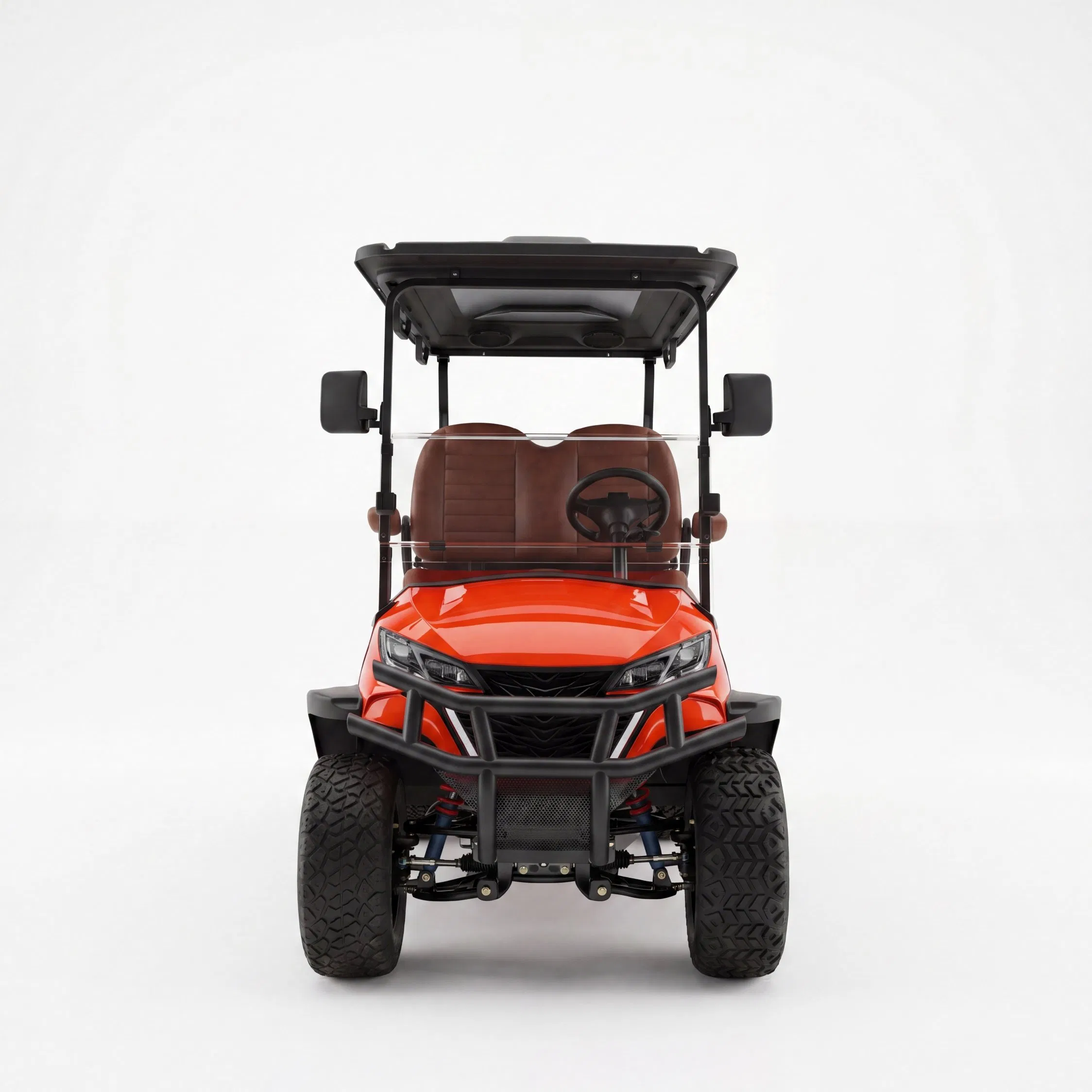 Premium Heavy-Duty Four Seat Electric Red Durable Design Long Range Shock Absorption Courses off-Road Adventures Comfortable Seating Golf Cart