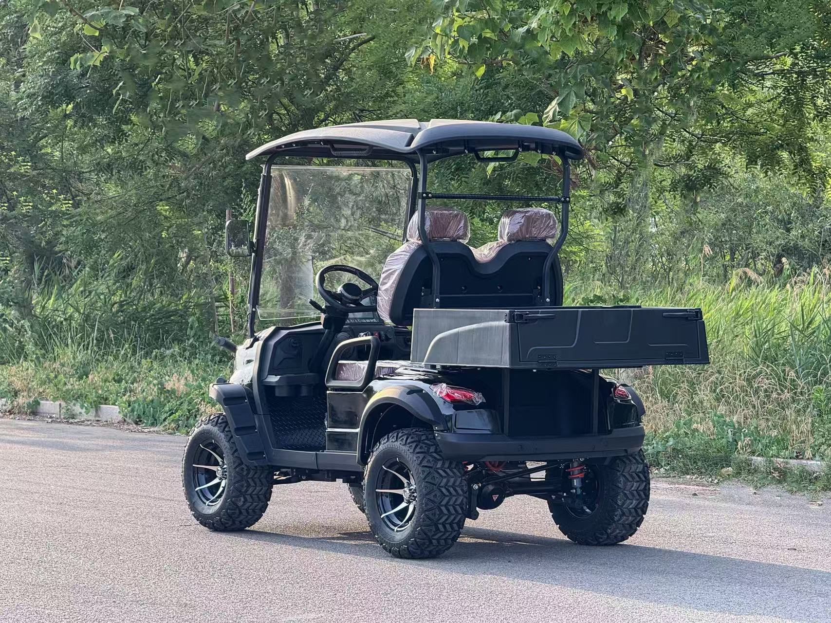 High-end Custom All Terrain Four-wheel Golf Hunting Car 2 Seater 72V Lithium Battery 4x4 Electric Golf Cart With Side Step