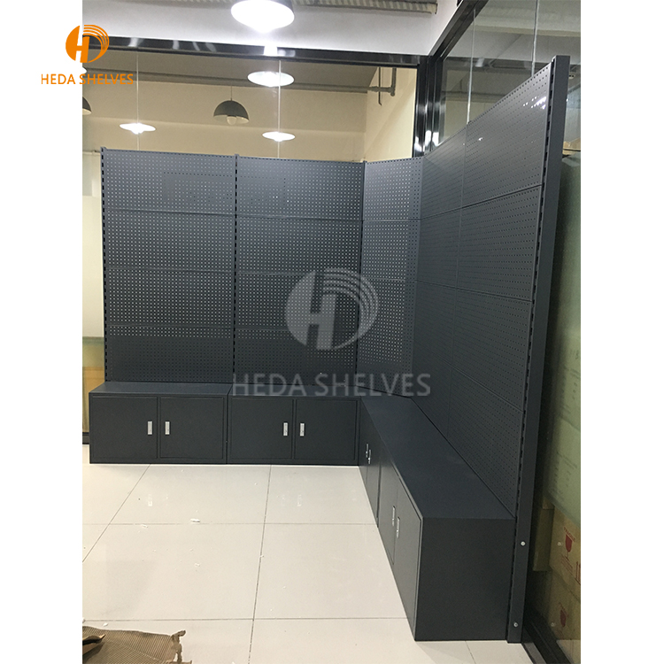 Hot Sales Customized Metal Show Tool Product Display Stand With Floor Cabinet