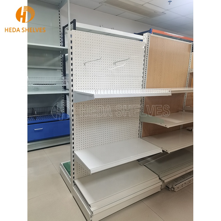 American Style Curved Metal Supermarket Shelf Heavy Duty Display Racks Gondola Shelving Shelves for Retail Store