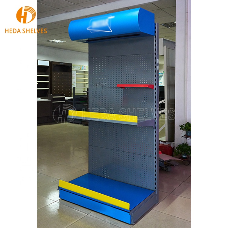 Custom Shopping Shelf Shop Rack Gondola Shelving Double-sided Supermarket Shelves Display Shelves Grocery Store Racks