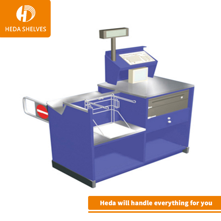 Retail Supermarket Grocery Store Cash Table Furniture Grocery Cashier Checkout Counter for Shop