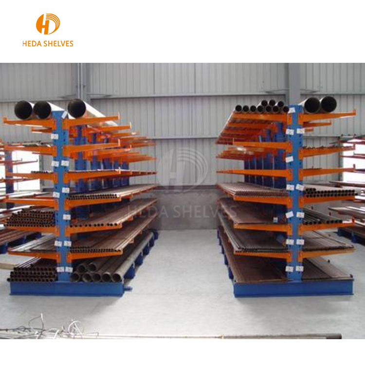 Heavy Duty Shelving Cantilever Arm Racking System Single Side Based Metal Cantilever Rack