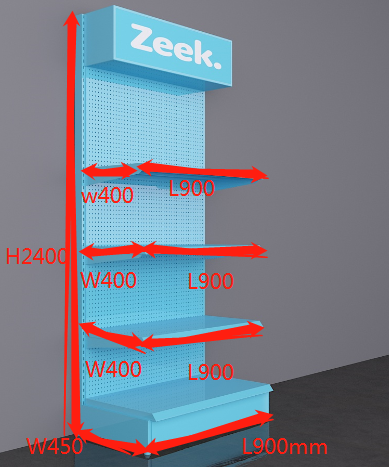 Metal rotating hanging hooks display shelf