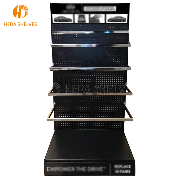 Hardware Pegboard Metal Floor Rack Hanging Hooks Shelf Tools Shop Exhibition Product Display Stand