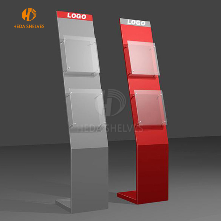 Office Furniture 4 Tier Steel Iron Free Floor Standing Newspaper Rack