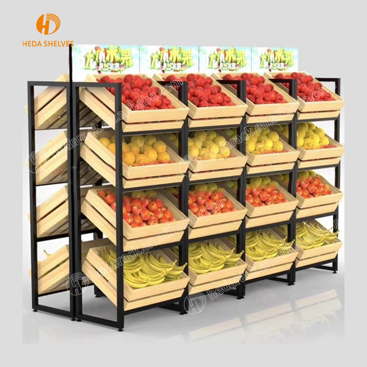 Good Quality Supermarket Vegetable Rack Fruit Display Stand