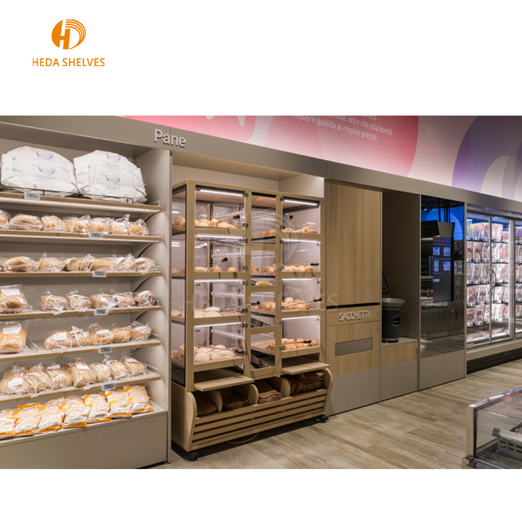 Factory Made Store Shelving Supermarket Shelf Beverage Bread Display Rack