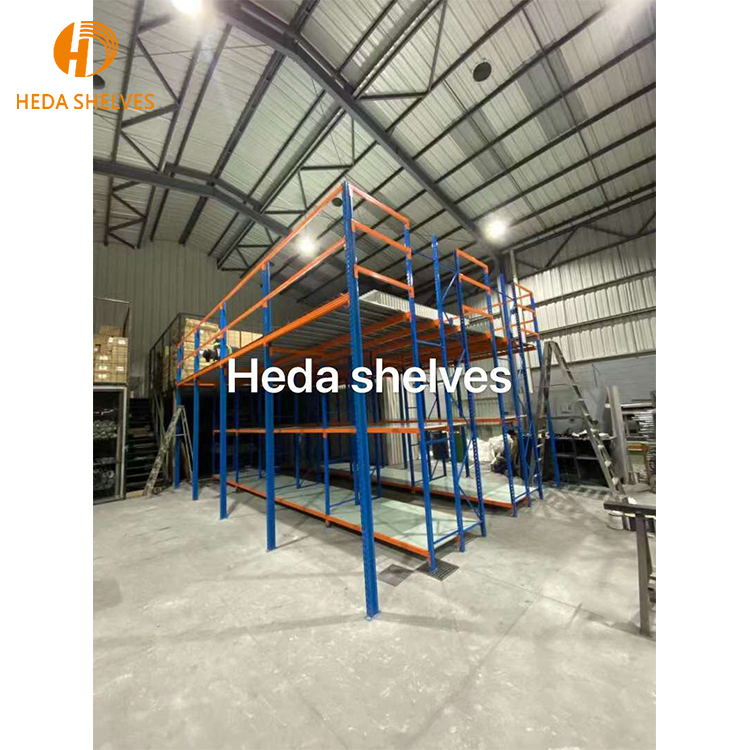 Two Levles Second Floor System Mezzanine Heavy Duty Steel Storage Platform for Factory Mezzanine Projects