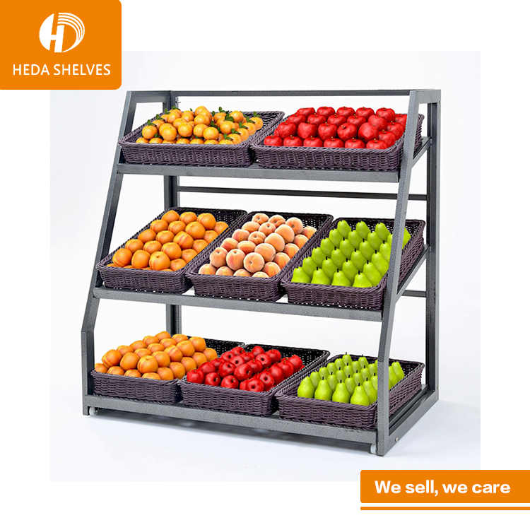 Hot Selling Supermarket Equipment Metal Fruit Vegetable Rack Display Stand With CE