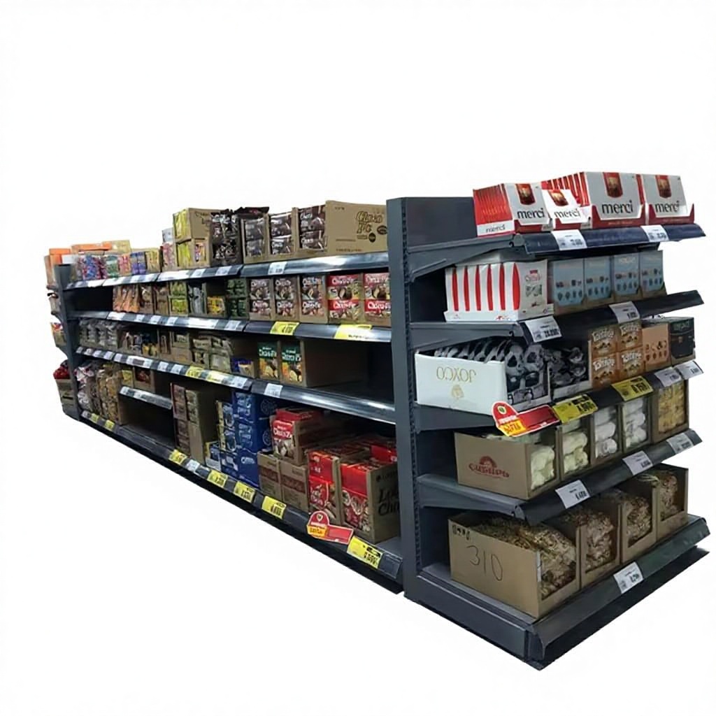 Heavy Duty Supermarket Metallic Shelves Store Display Racks Gondola Shelving OEM Supermarket Shelves