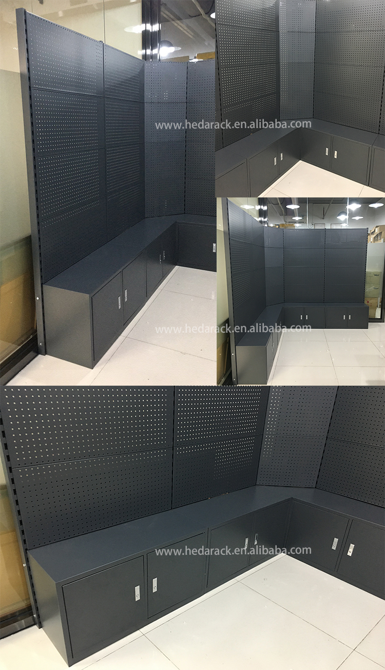 Hot Sales Customized Metal Show Tool Product Display Stand With Floor Cabinet