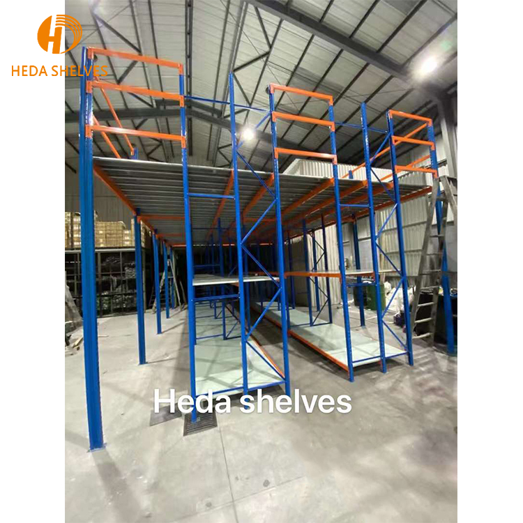 Two Levles Second Floor System Mezzanine Heavy Duty Steel Storage Platform for Factory Mezzanine Projects