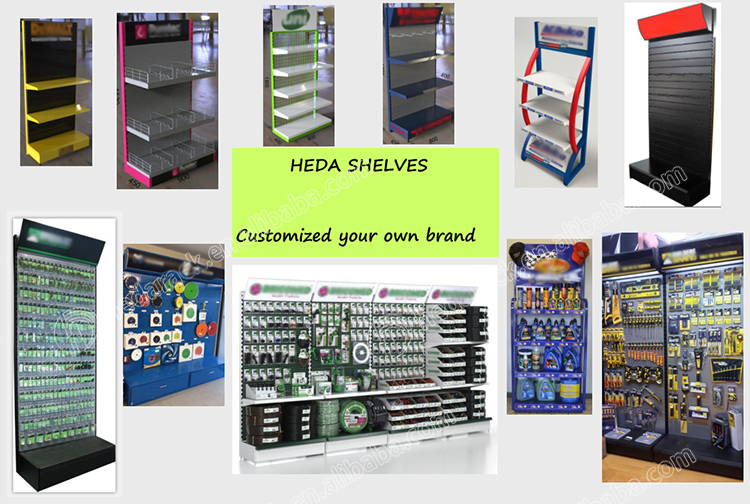 Led Light Hardware Tool Display Stand Floor Standing Metal Pegboard Stand Rack for Power Tools
