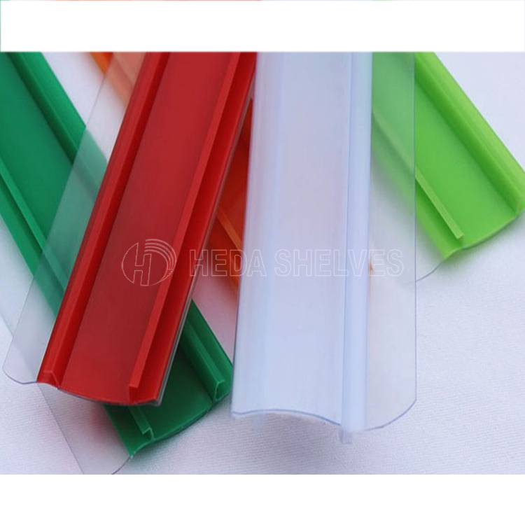Transparent PVC Data Label Holder Strip Plastic Shelf Price Tag Holder