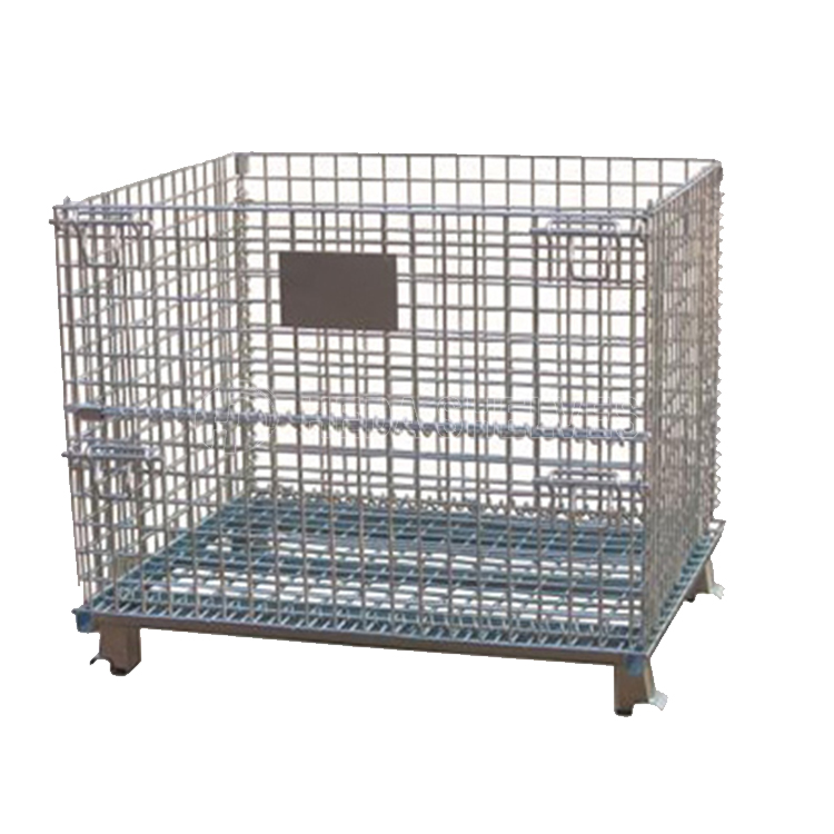 Wholesale Foldable Lockable Wire Mesh Transport Metal Storage Wire Mesh Pallet Cage